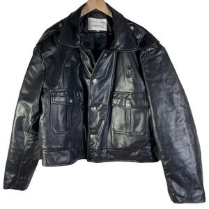 Taylor's Leatherwear Indianapolis Black Genuine Leather Police Jacket Size 48